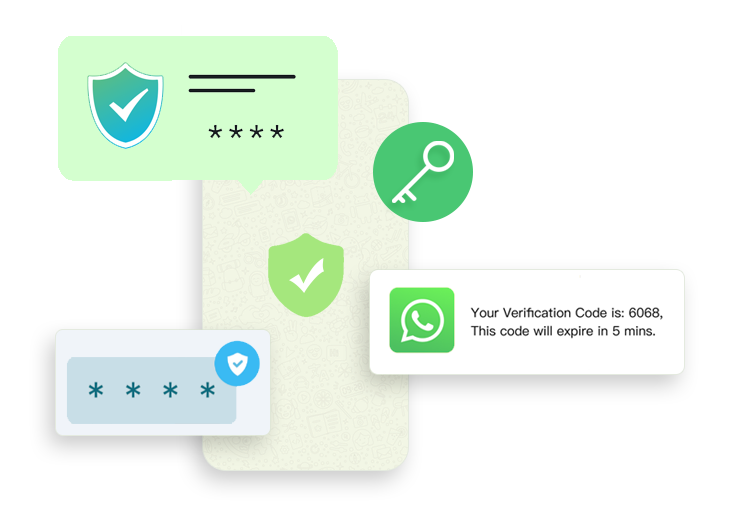 Secure OTP and verification codes sent over WhatsApp